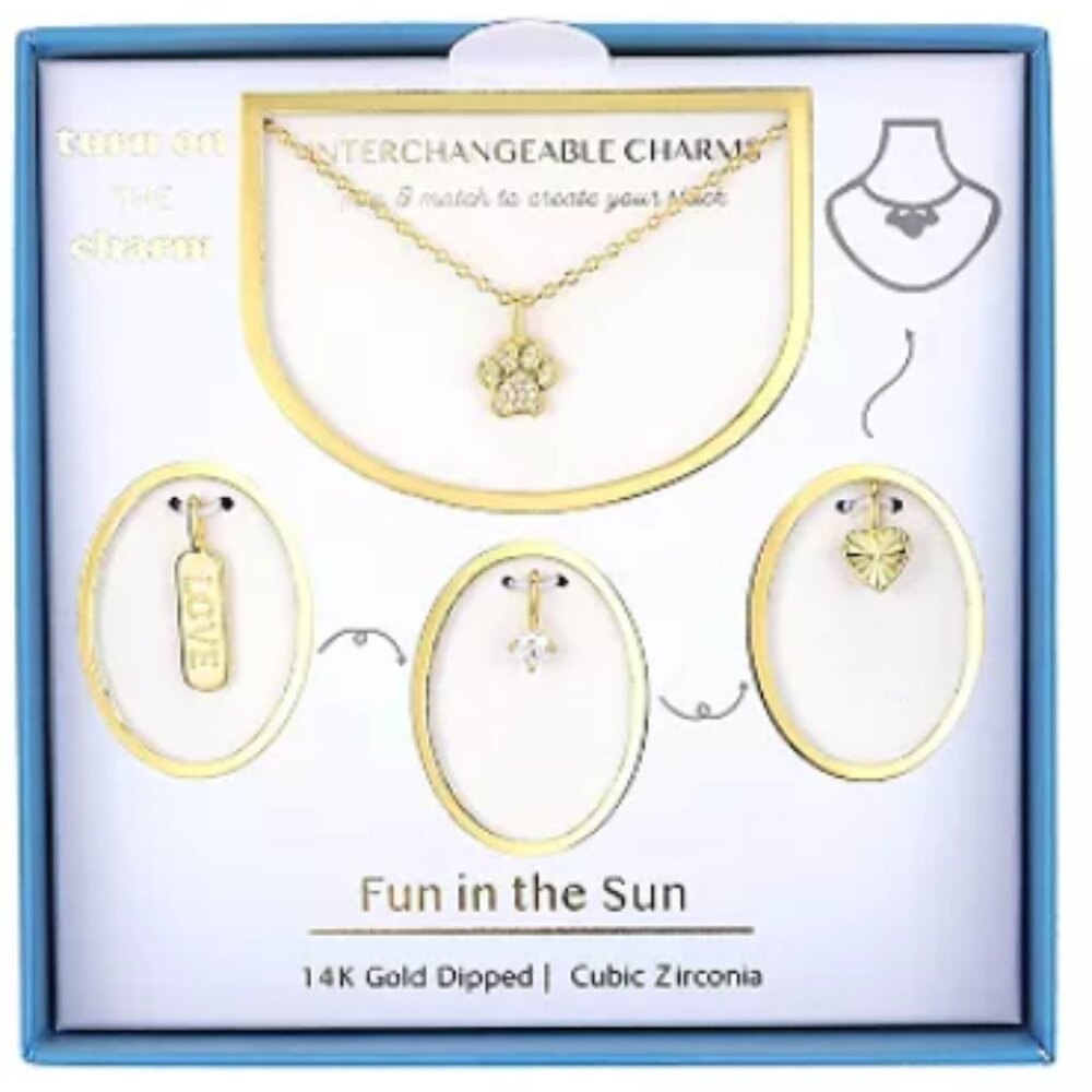 NWT ~ Taylor Grace "Fur Baby Love" Interchangeable Cubic Zirconia Four Charm Set